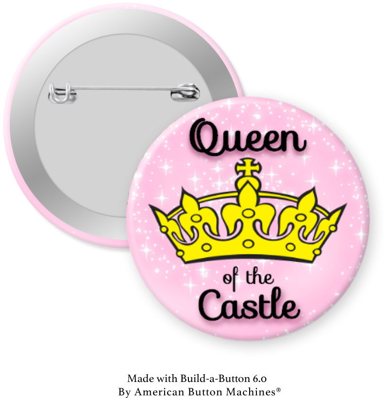 Queen of the Castle refrigerator magnet by Magnets and Memories featuring a detailed castle design on a magnetic surface.