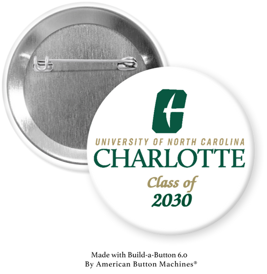 University of NC at Charlotte incoming freshman refrigerator magnet by Magnets and Memories featuring class of 2030 design.