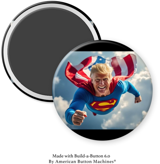 President Donald J. Trump Depicted as Superman - Magnets and Memories 