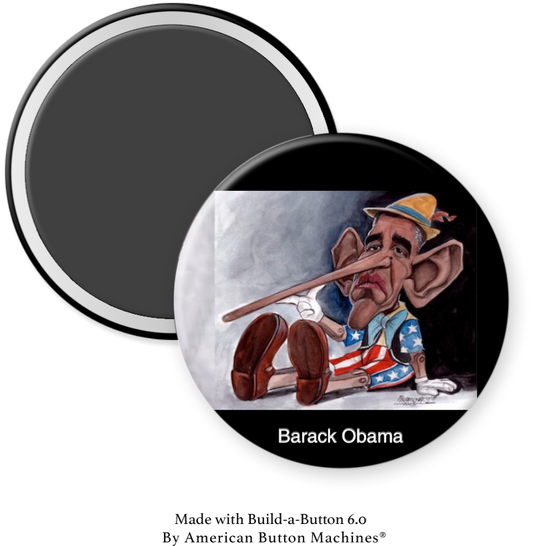 Barack Obama with Pinocchio Nose - Magnets and Memories 