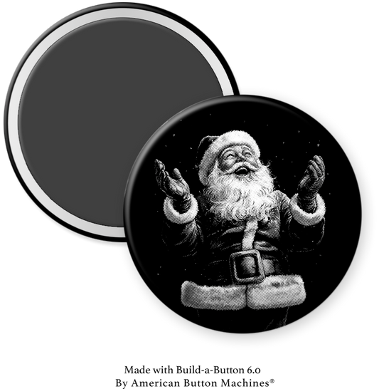 Very Joyful Santa Claus  (white on black)