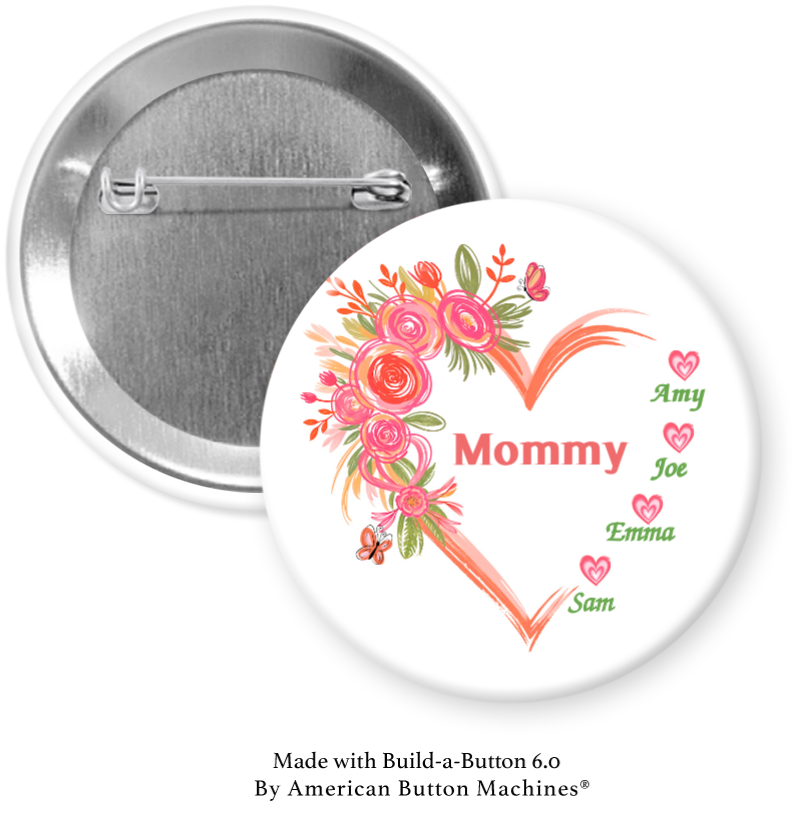 Heart with Mommy and 4 kids names