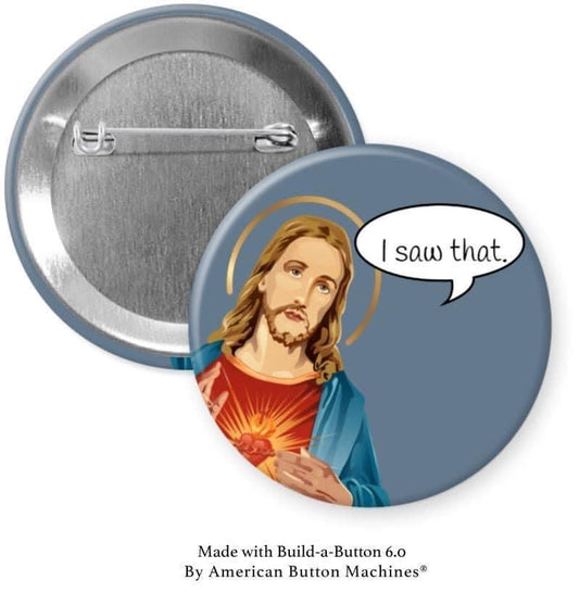 Jesus "I saw that" refrigerator magnet by Magnets and Memories showing a humorous religious design on a metal surface.
