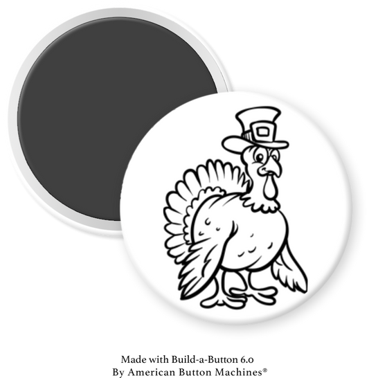 Thanksgiving Turkey M   To color - Magnets and Memories 