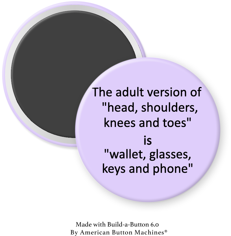 Refrigerator magnet featuring the adult version of Heads, Shoulders, Knees, and Toes from Magnets and Memories.