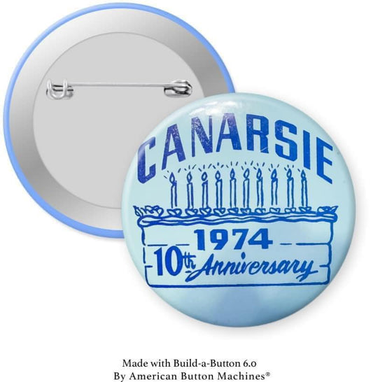Canarsie HS 10th Anniversary 1974 Pinback - Magnets and Memories 