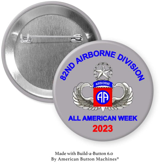 82nd Airborne Division on gray 2023 Pinback - Magnets and Memories 