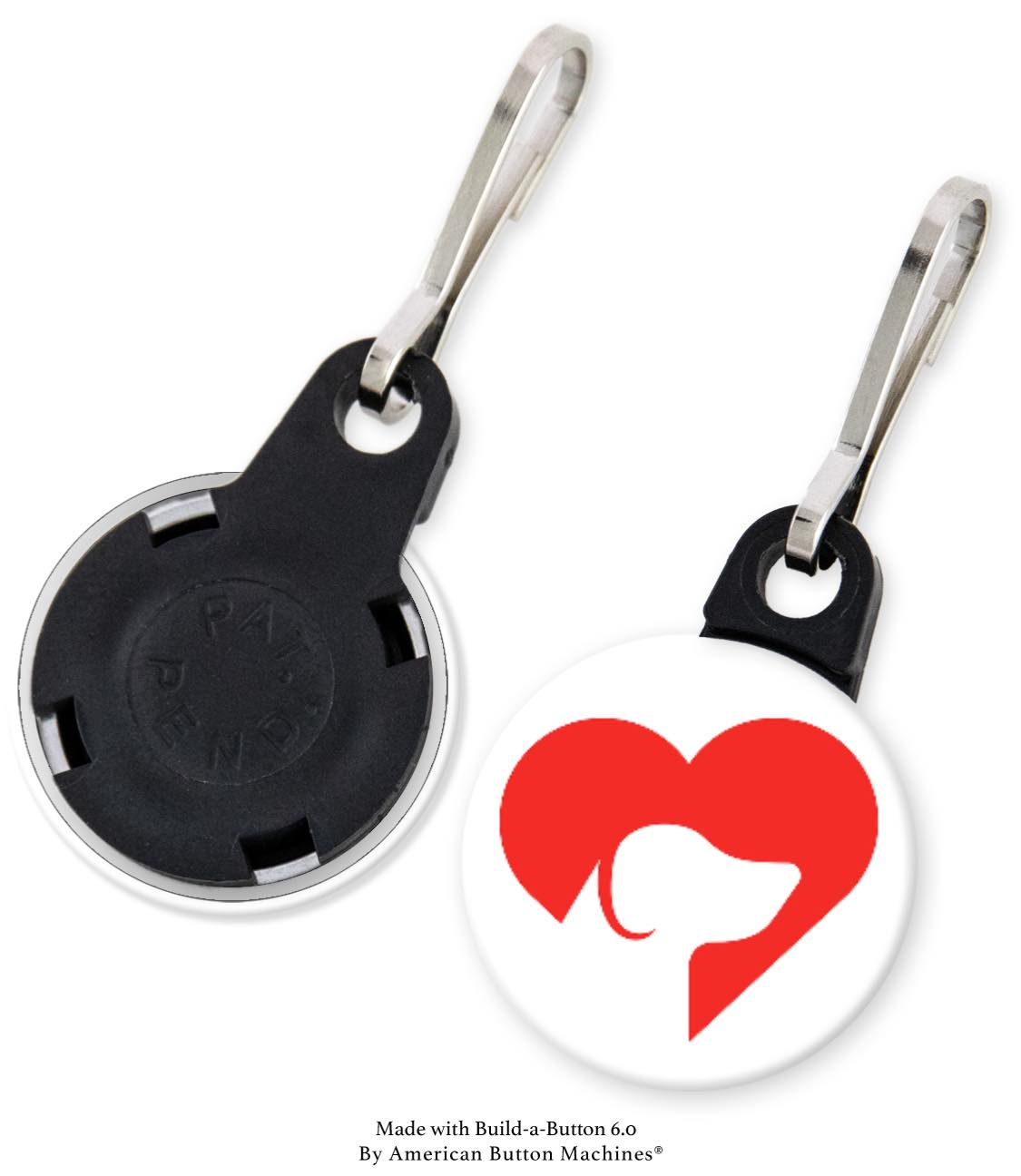 Dog Heart Zipper Pull - Magnets and Memories 