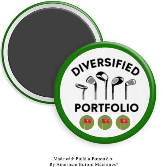 Diversified Portfolio of Golf Clubs Magnet - Magnets and Memories 