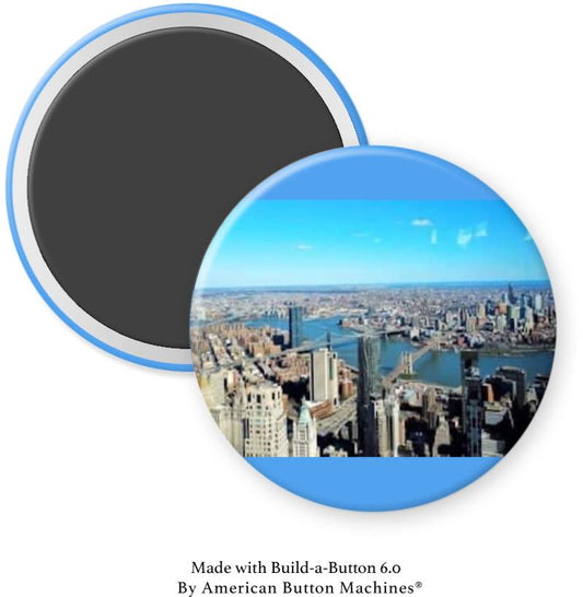 NYC Aerial View with Both Bridges Magnet - Magnets and Memories 