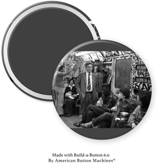 Crowded Train with Graffiti Magnet - Magnets and Memories 