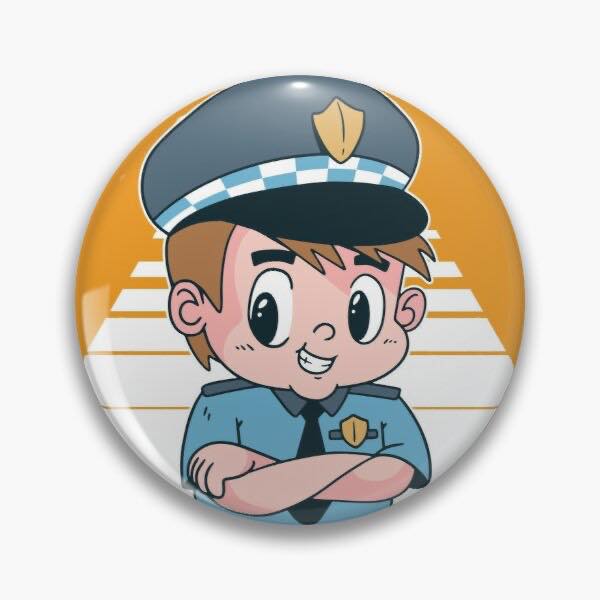 Police Cartoon Drawing Magnet - Magnets and Memories 