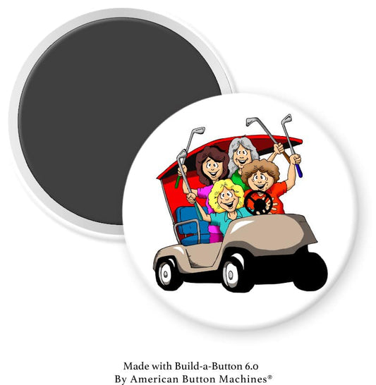 Golf Ladies in Cart Magnet - Magnets and Memories 