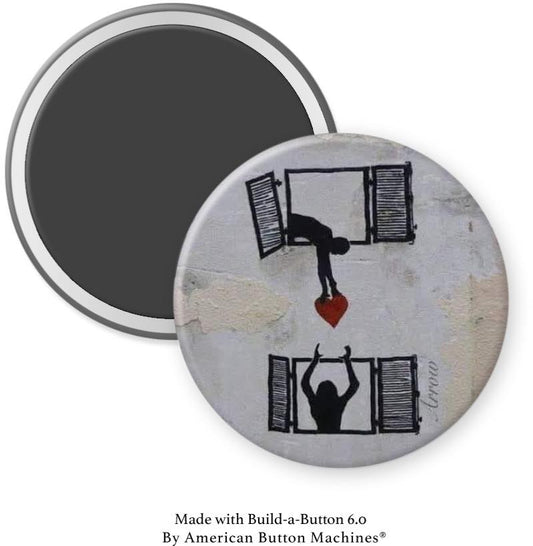 Window Heart Giving Magnet - Magnets and Memories