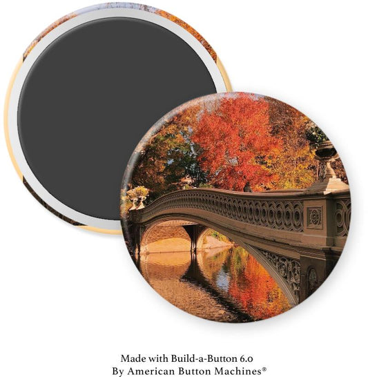Central Park Bridge in Fall Magnet - Magnets and Memories 