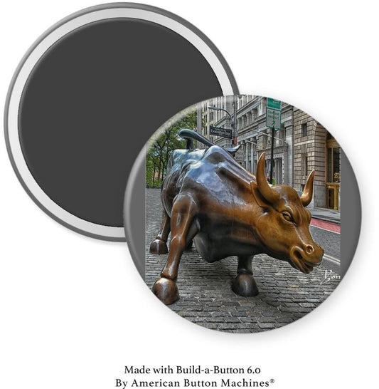 Wall Street Bull Statue Magnet - Magnets and Memories 