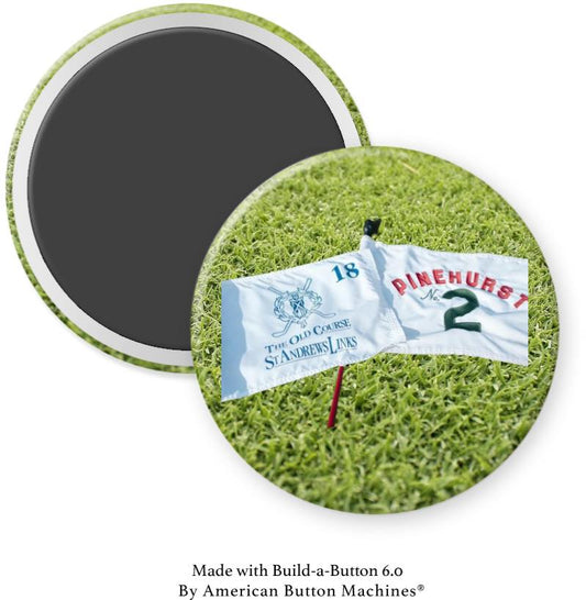 Pinehurst and St Andrews Golf Flags Magnet - Magnets and Memories 