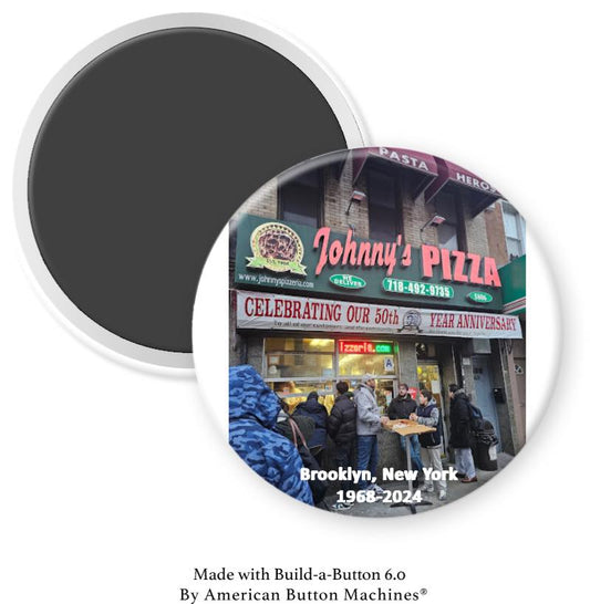 Johnny's Pizza 50th Anniversary in Brooklyn Magnet - Magnets and Memories