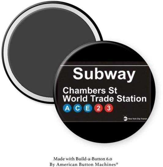 Subway Chambers St WTC Sign Magnet - Magnets and Memories 