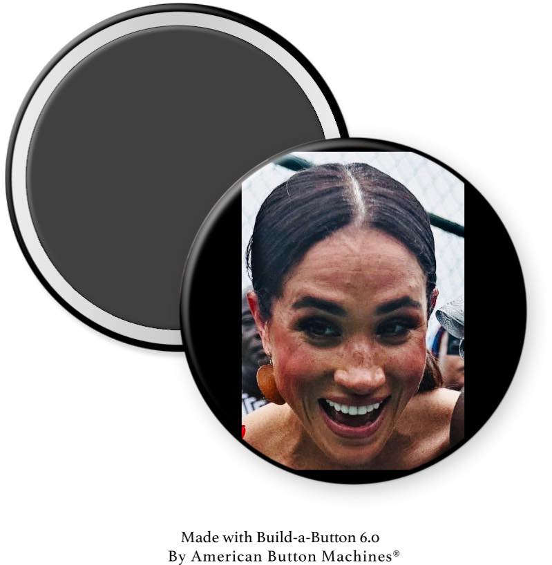 Meghan M Natural Face Laughing with Vein and Tight Hair Closeup Magnet - Magnets and Memories 