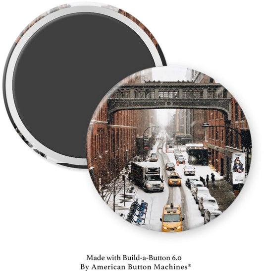 Staple Street Skybridge in TriBeCa Snow NYC Magnet - Magnets and Memories 