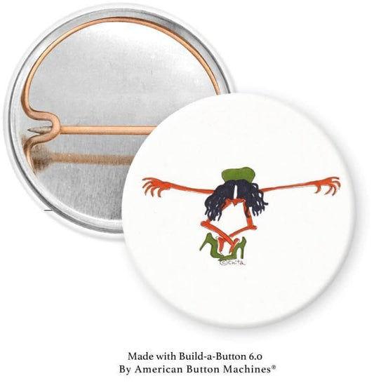 Meghan M Faking Curtsy Pinback - Magnets and Memories 