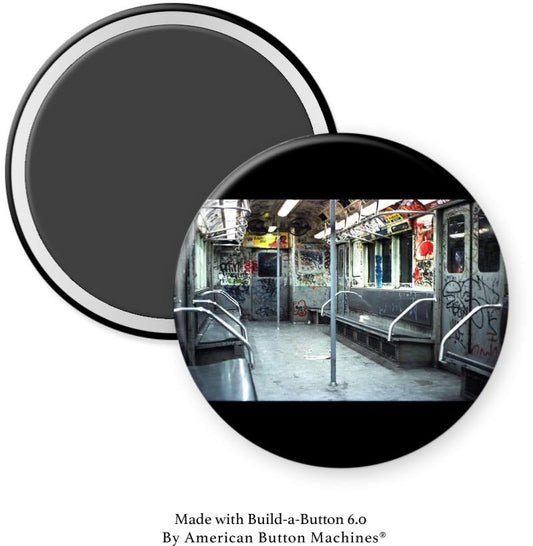 Subway Car 1970s Dirty with Graffiti Magnet - Magnets and Memories 