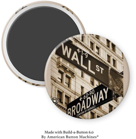 Corner of Wall Street and Broadway Street Signs Magnet - Magnets and Memories 