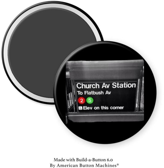 Church Ave Train Station Magnet - Magnets and Memories 