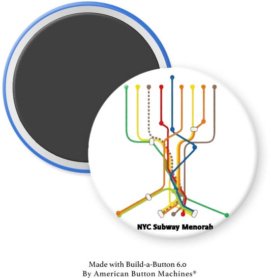 NYC Train Map Made into Menorah Magnet - Magnets and Memories 