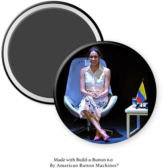 Meghan M Sitting in Chair On Stage Magnet - Magnets and Memories 