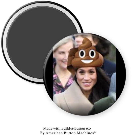 Meghan Markle Brown Poop Hat Magnet - Magnets and Memories 
