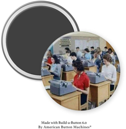 High School Typewriter Class 1970s Magnet - Magnets and Memories 