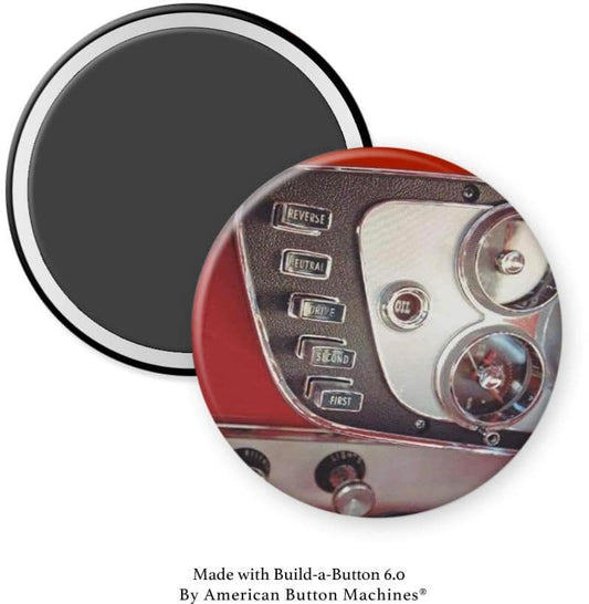 Old Car with Push Button Controls Magnet - Magnets and Memories 
