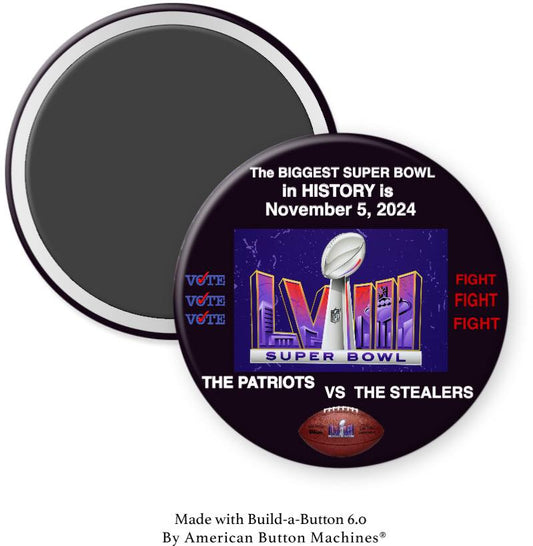 Superbowl 2024 Patriots vs Stealers Magnet - Magnets and Memories