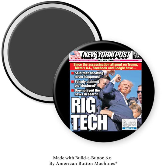 Trump "Rig Tech" NY Post Magnet - Magnets and Memories