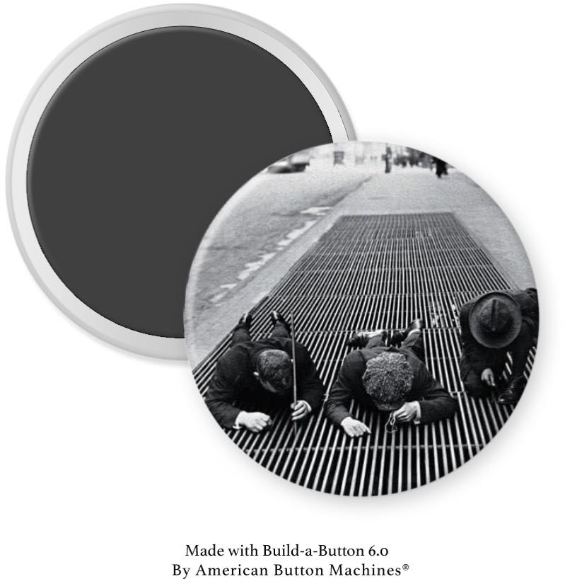 Boys on Street Grate Looking for Coins NYC Magnet - Magnets and Memories
