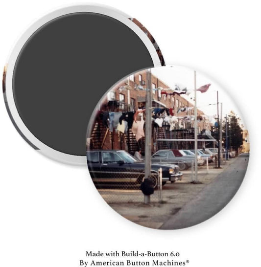 Brooklyn Clotheslines in Backyard Magnet - Magnets and Memories