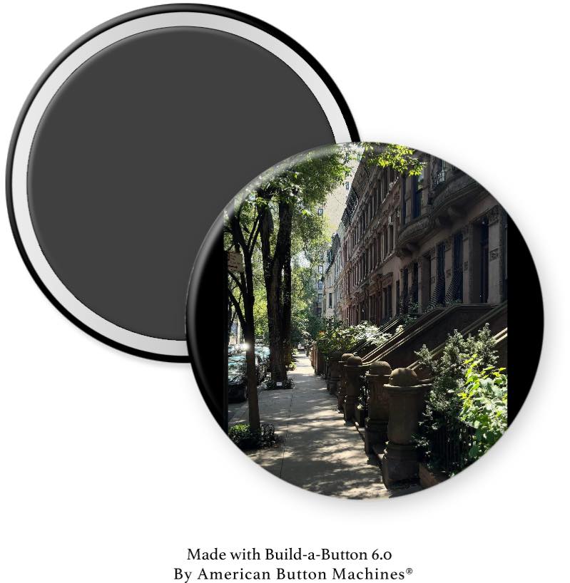 Brownstones with Trees NYC Magnet - Magnets and Memories