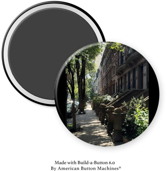 Brownstones with Trees NYC Magnet - Magnets and Memories