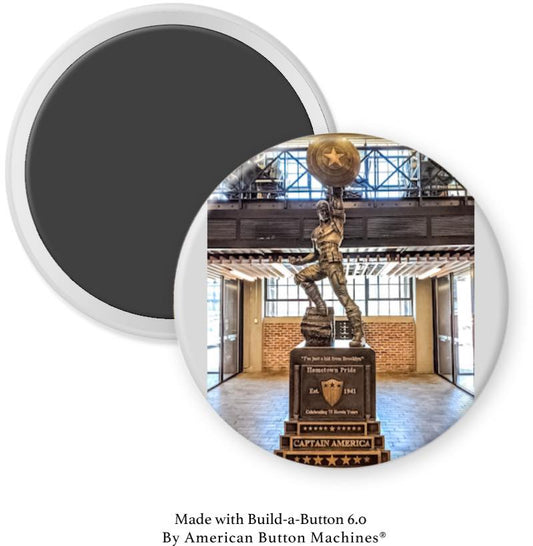 Captain America SuperHero “Just a Boy from Brooklyn” Statue Inside Magnet - Magnets and Memories