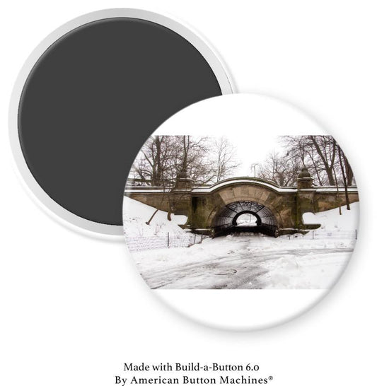 Central Park Bridge Winter Snow Magnet - Magnets and Memories