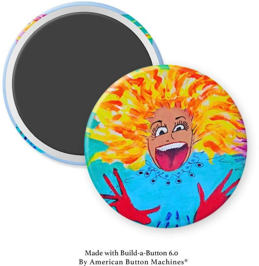 Colorful Wild Phyllis Diller Magnet - Magnets and Memories