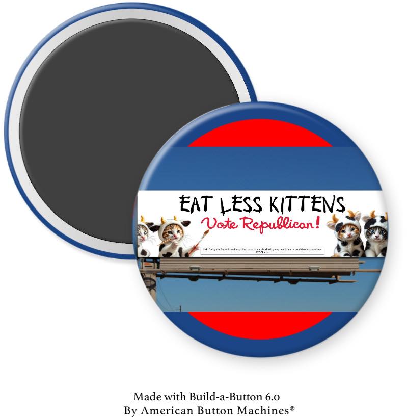Eat Less Kittens Vote Republican Magnet - Magnets and Memories