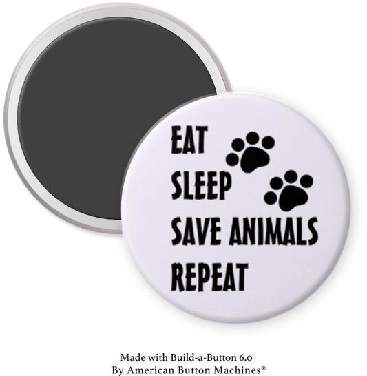Eat Sleep Save Animals Repeat Magnet - Magnets and Memories