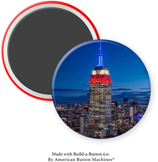 Empire State Building Red, White & Blue Magnet - Magnets and Memories