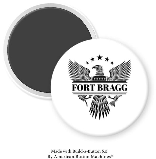 Fort Bragg Eagle on White Magnet - Magnets and Memories