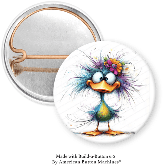 Frazzled Duck Pinback - Magnets and Memories