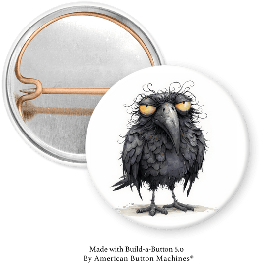 Frazzled Owl Pinback - Magnets and Memories