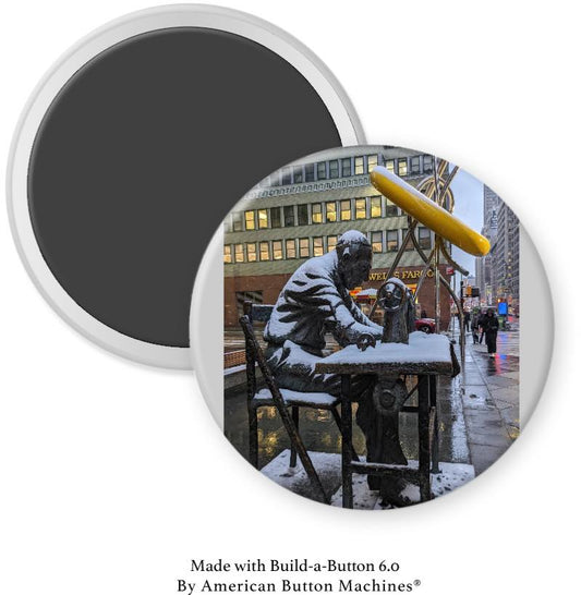 Garment District Sewing Statue Side Magnet - Magnets and Memories